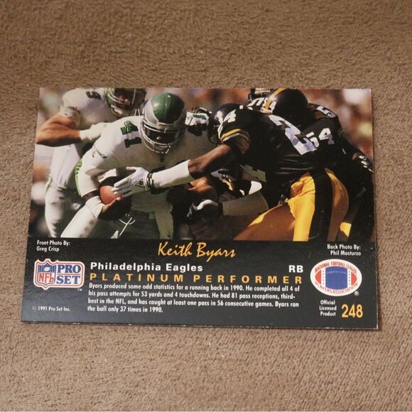 Keith Byars #248 Football Card - Picture 2 of 2